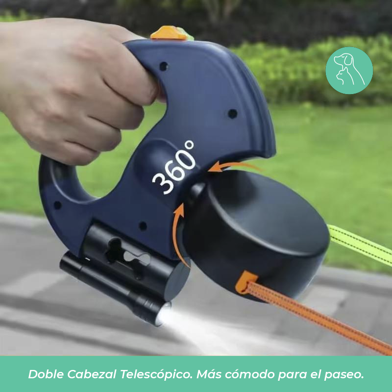 Dual Retractable Dog Leash: New 3M Two-Headed Pet Traction Rope for Two Dogs – 360° Tangle-Free Nylon Ribbon Lead, Ideal for Running, Hiking & Training, Suitable for Small to Medium Dogs
