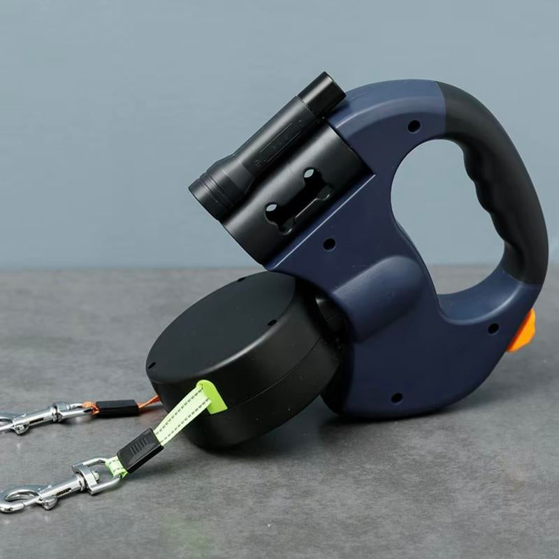Dual Retractable Dog Leash: New 3M Two-Headed Pet Traction Rope for Two Dogs – 360° Tangle-Free Nylon Ribbon Lead, Ideal for Running, Hiking & Training, Suitable for Small to Medium Dogs